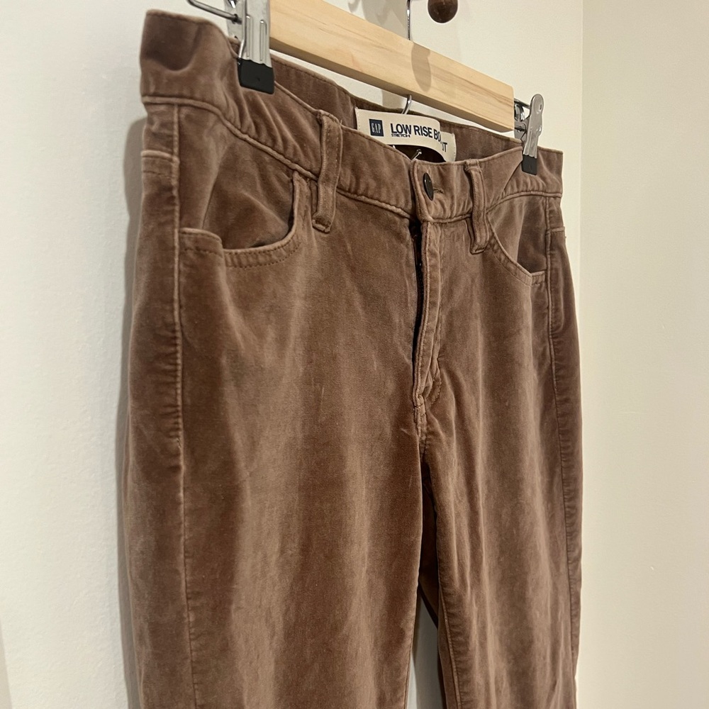 Y2K Low Rise Boot Cut Gap Brown Velvet Pants